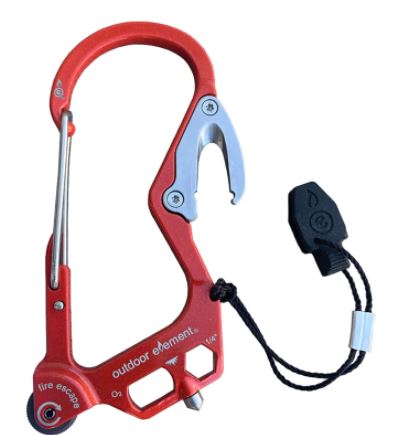Outdoor Element Fire Escape (Carabiner) Red