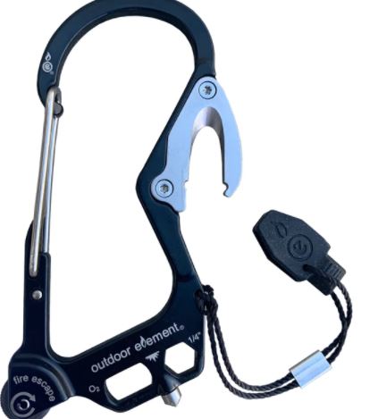 Outdoor Element Fire Escape (Carabiner) Black