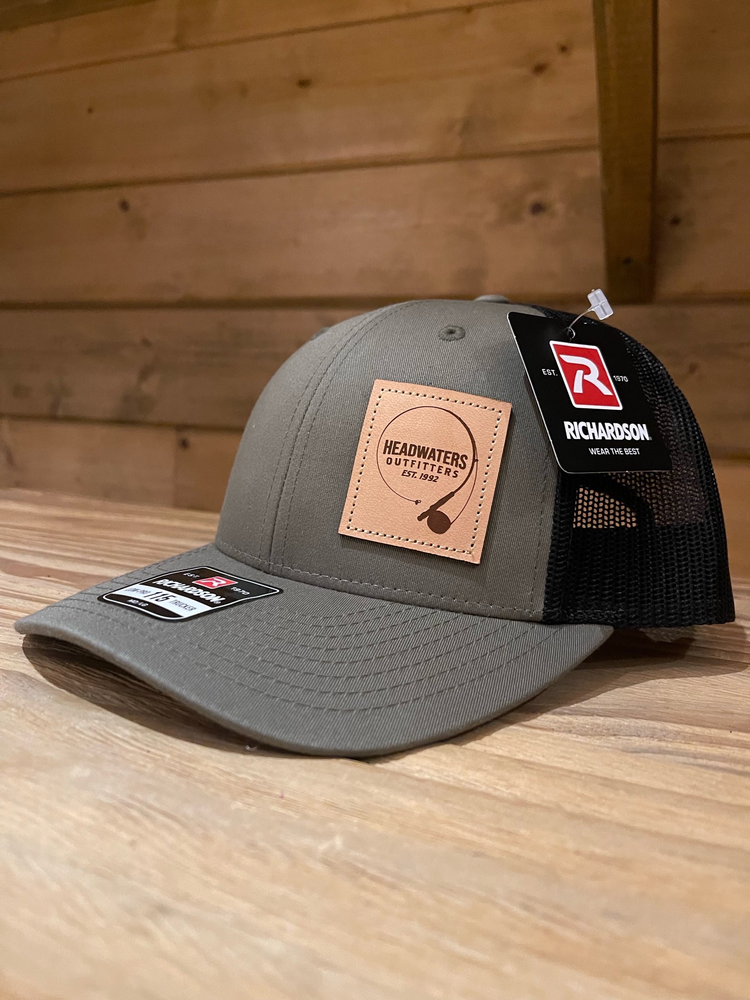 Richardson Hats Richardson Genuine Leather Fly Rod Logo Loden/Black / 115
