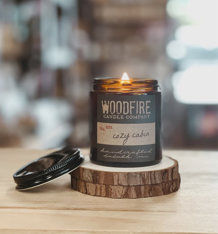Mini Amber Wood Wick Soy Candle