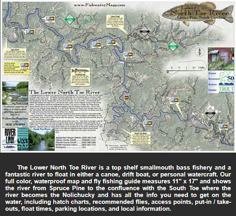 Fishwater Maps Lower North Toe River Map Lower North Toe River Map