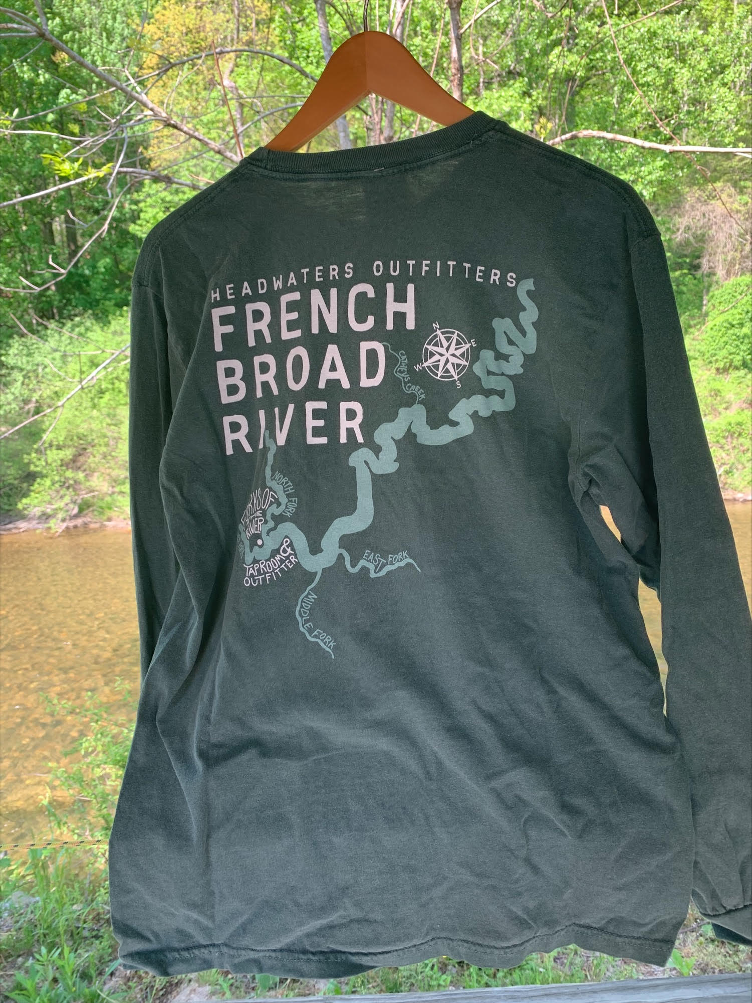 Headwaters Outfitters Outdoor Adventures Nature Bound River Map Shirt