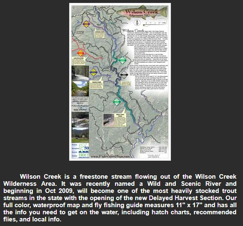 Headwaters Outfitters Outdoor Adventures Wilson Creek Fishing Map Wilson Creek Fishing Map